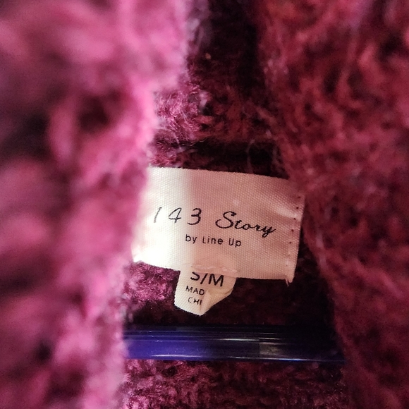 143 Story by Lineup Textured Knit Scalloped Hem Cowl Neck Sweater Women's S/M - Picture 5 of 8